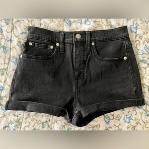 Madewell High-Rise Black Denim Shorts
